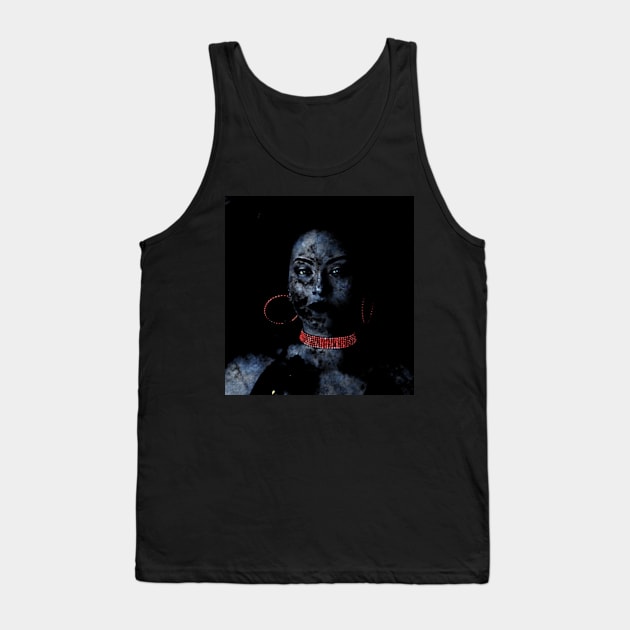 Beautiful girl, gray skin, dark spots, red jewelry. Beautiful and dark. Tank Top by 234TeeUser234